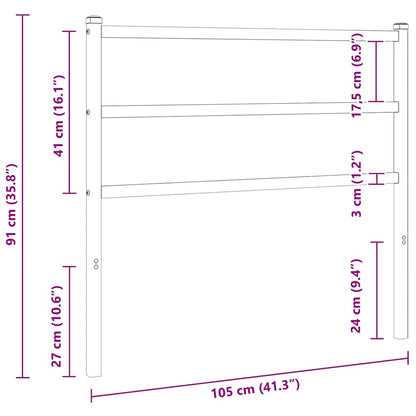 Ersatz-Kopfteil Metall Schwarz 100 cm