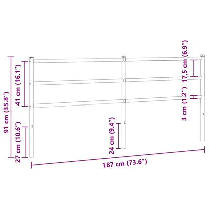 Ersatz-Kopfteil Metall Schwarz 180 cm