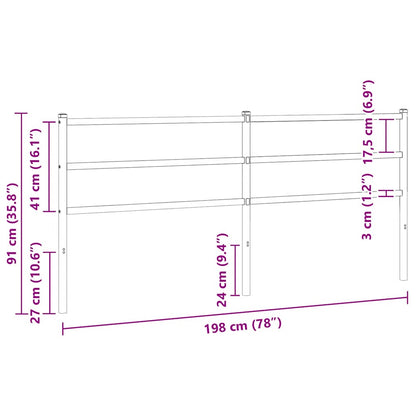 Ersatz-Kopfteil Metall Schwarz 193 cm