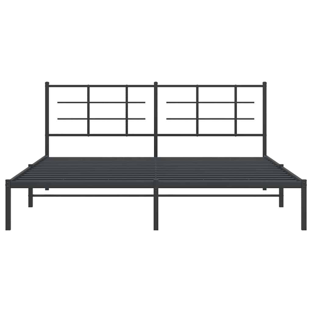 Bettgestell mit Kopfteil Metall Schwarz 183x213 cm