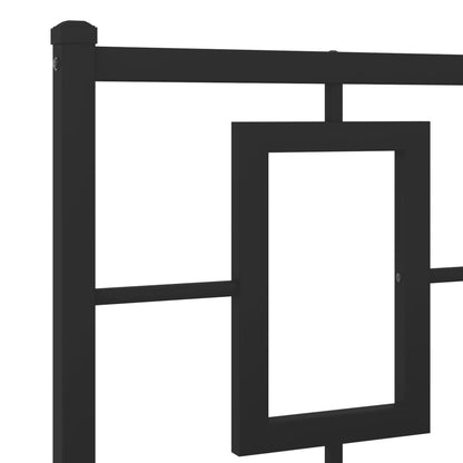 Bettgestell mit Kopfteil Metall Schwarz 193x203 cm