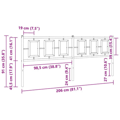 Ersatz-Kopfteil Metall Schwarz 200 cm