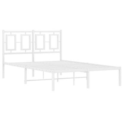 Bettgestell mit Kopfteil Metall Weiß 120x190 cm