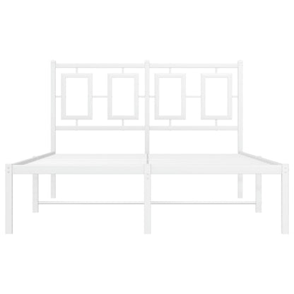 Bettgestell mit Kopfteil Metall Weiß 120x190 cm