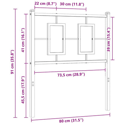 Ersatz-Kopfteil Metall Weiß 75 cm