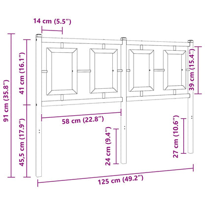Ersatz-Kopfteil Metall Weiß 120 cm