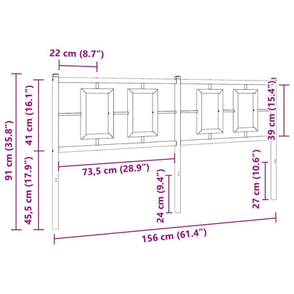 Ersatz-Kopfteil Metall Weiß 150 cm