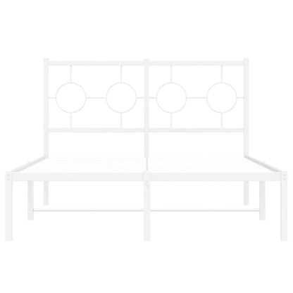 Bettgestell mit Kopfteil Metall Weiß 120x200 cm