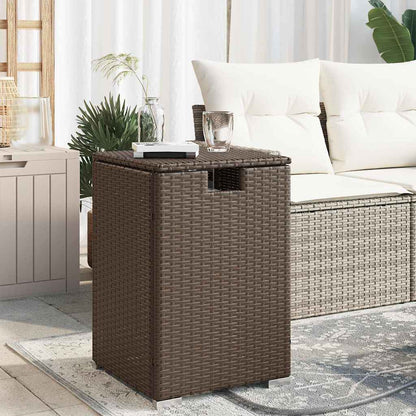 Propan-Tank-Verstecktisch Braun 40x40x60 cm Poly Rattan