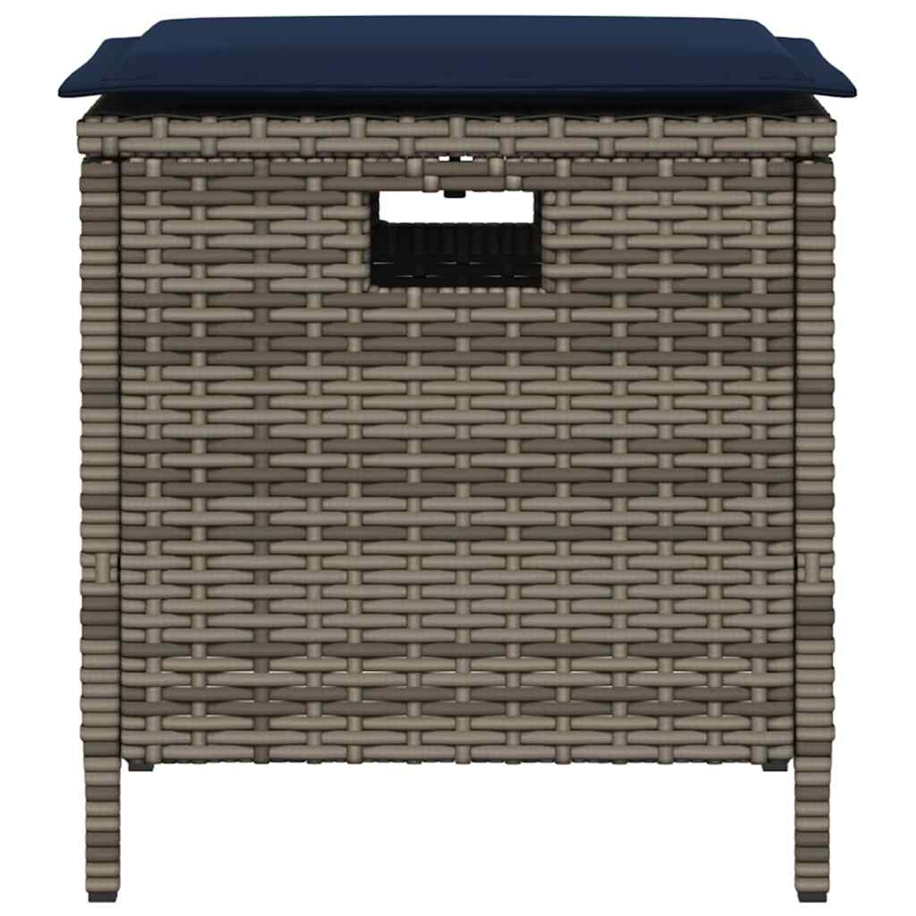 5-tlg. Garten-Essgruppe mit Kissen Grau Poly Rattan