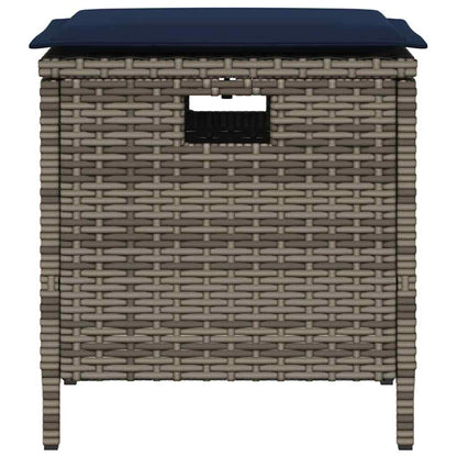 5-tlg. Garten-Essgruppe mit Kissen Grau Poly Rattan