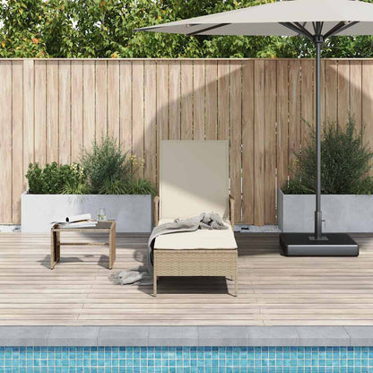 Sonnenliege Beige und Cremeweiß 55 x 200 x 92 cm Poly-Rattan