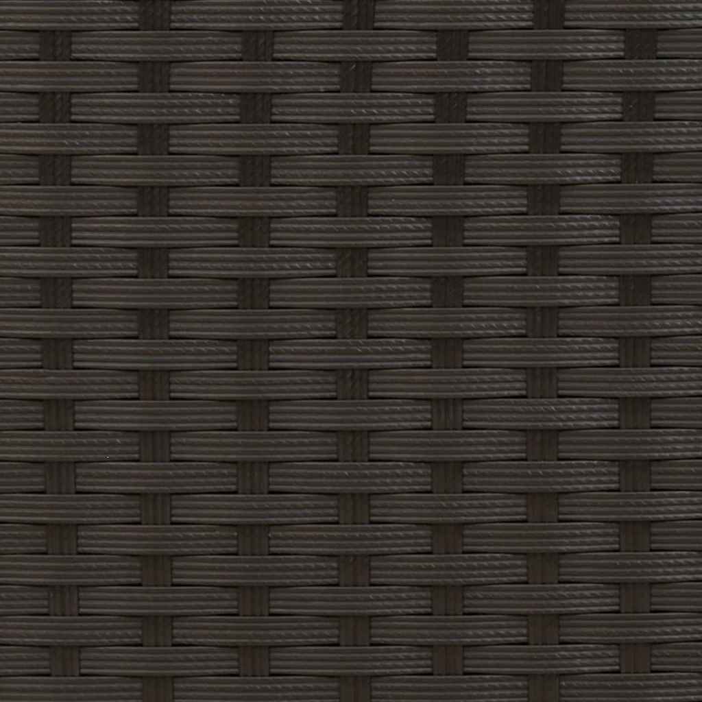 Doppel-Sonnenliege mit Dach und Auflagen Schwarz Poly Rattan