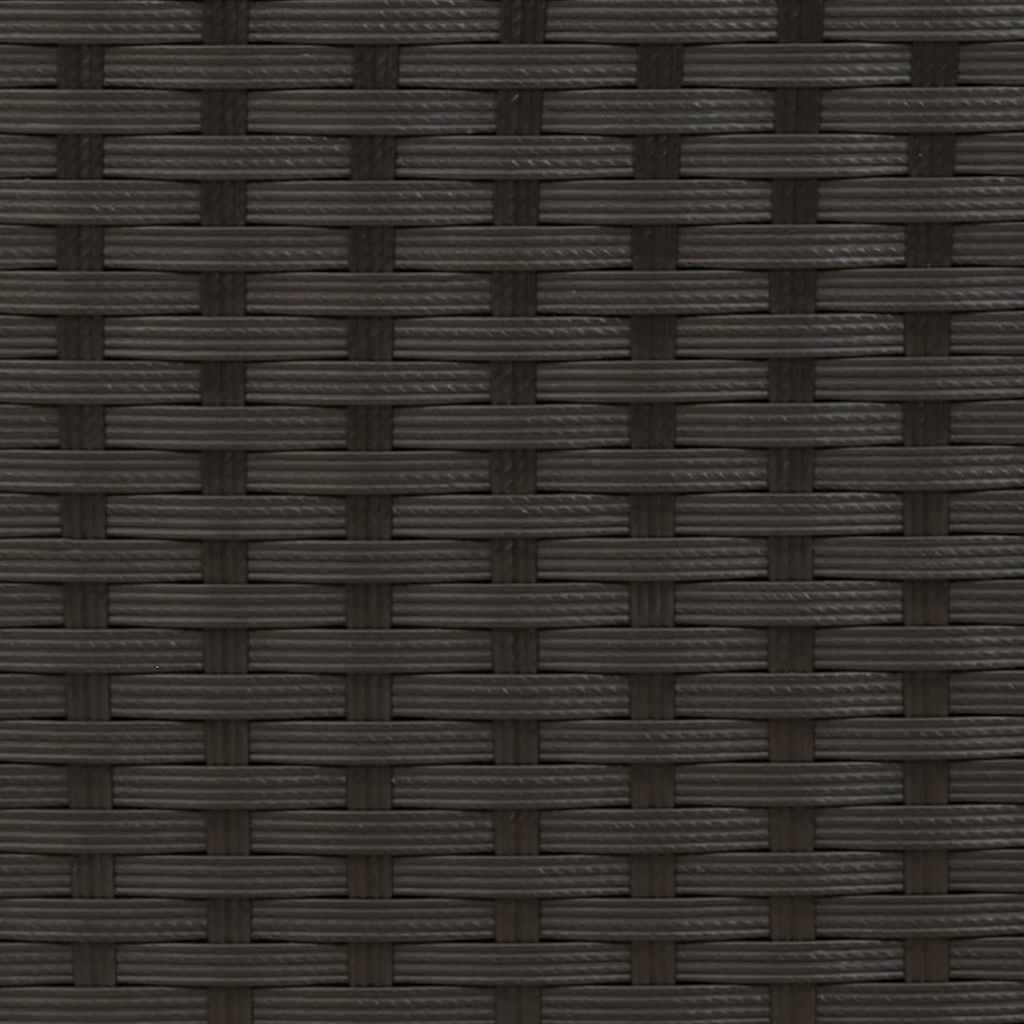 Gartensofa 2-Sitzer mit Dach und Hockern Schwarz Poly Rattan