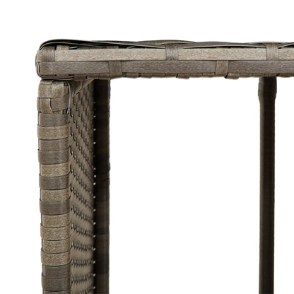 Whirlpool-Umrandung Grau Poly Rattan und Massivholz Akazie