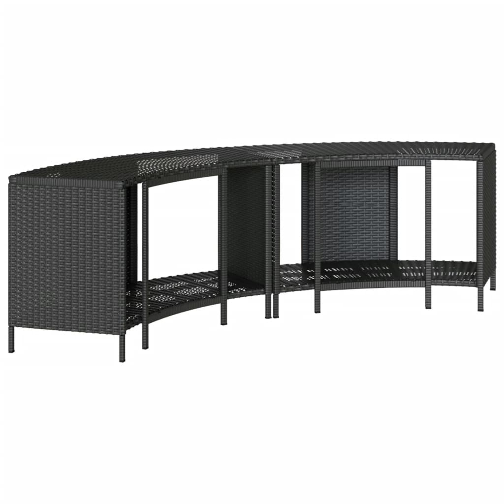 Outdoor-Regale für Whirlpool 2 Stk. Schwarz Poly Rattan