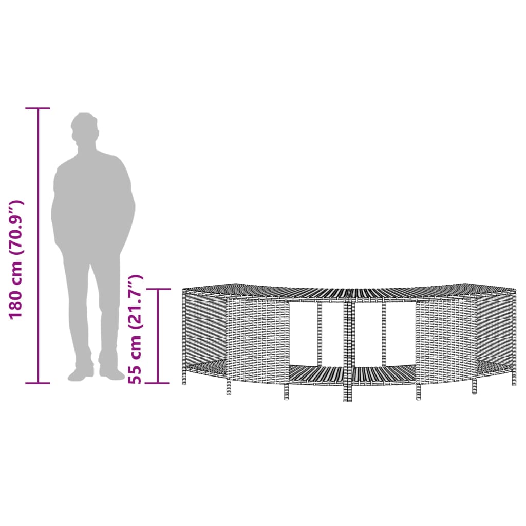 Outdoor-Regale für Whirlpool 2 Stk. Schwarz Poly Rattan