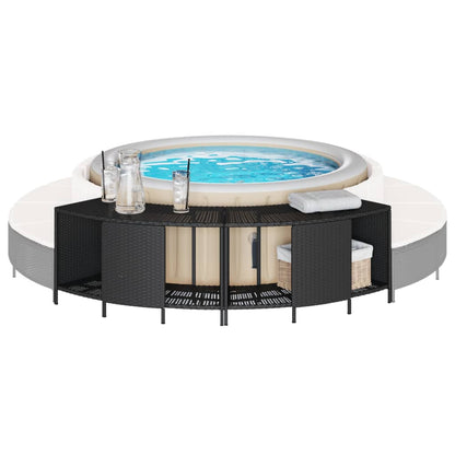 Outdoor-Regale für Whirlpool 2 Stk. Schwarz Poly Rattan
