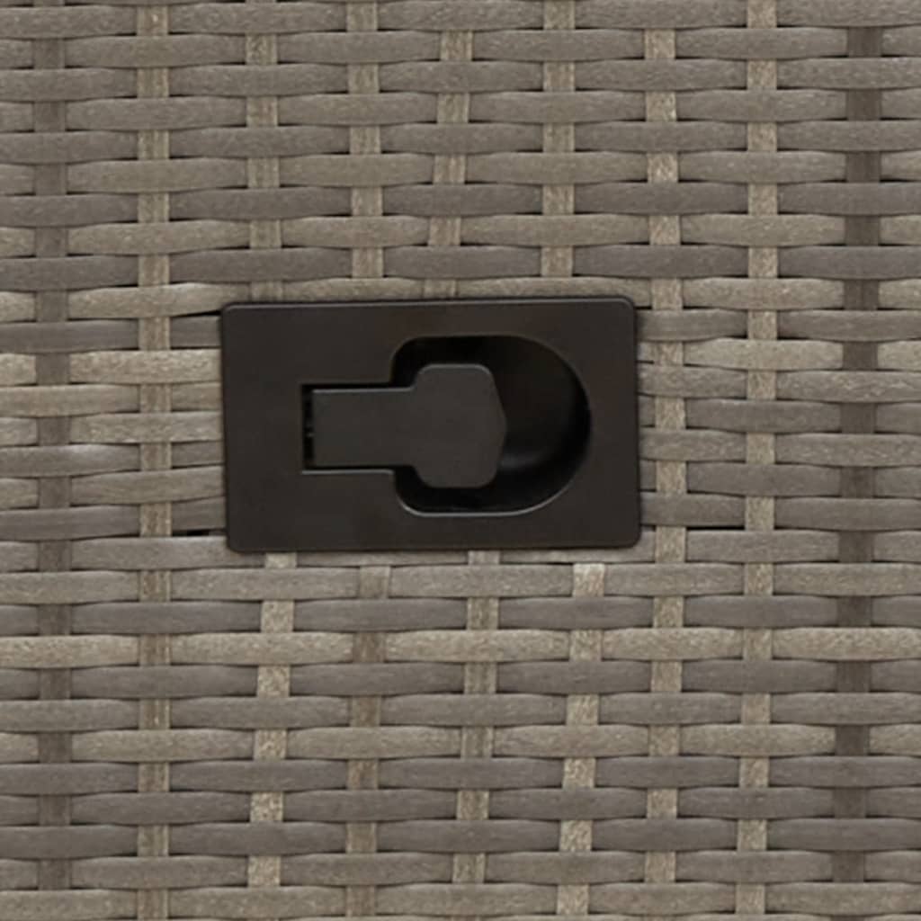 3-teiliges Bistro-Set mit Kissen Grau Poly Rattan