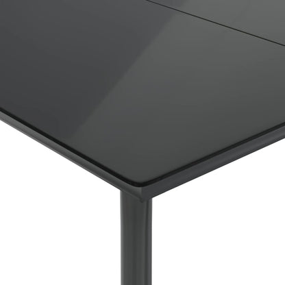 3-tlg. Garten-Essgruppe mit Kissen Schwarz Poly Rattan