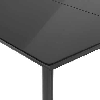 5-tlg. Garten-Essgruppe mit Kissen Schwarz Poly Rattan