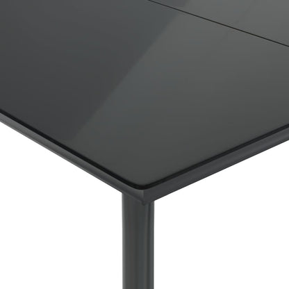 5-tlg. Garten-Essgruppe mit Kissen Schwarz Poly Rattan