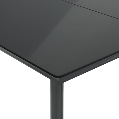 3-tlg. Garten-Essgruppe mit Kissen Grau Poly Rattan