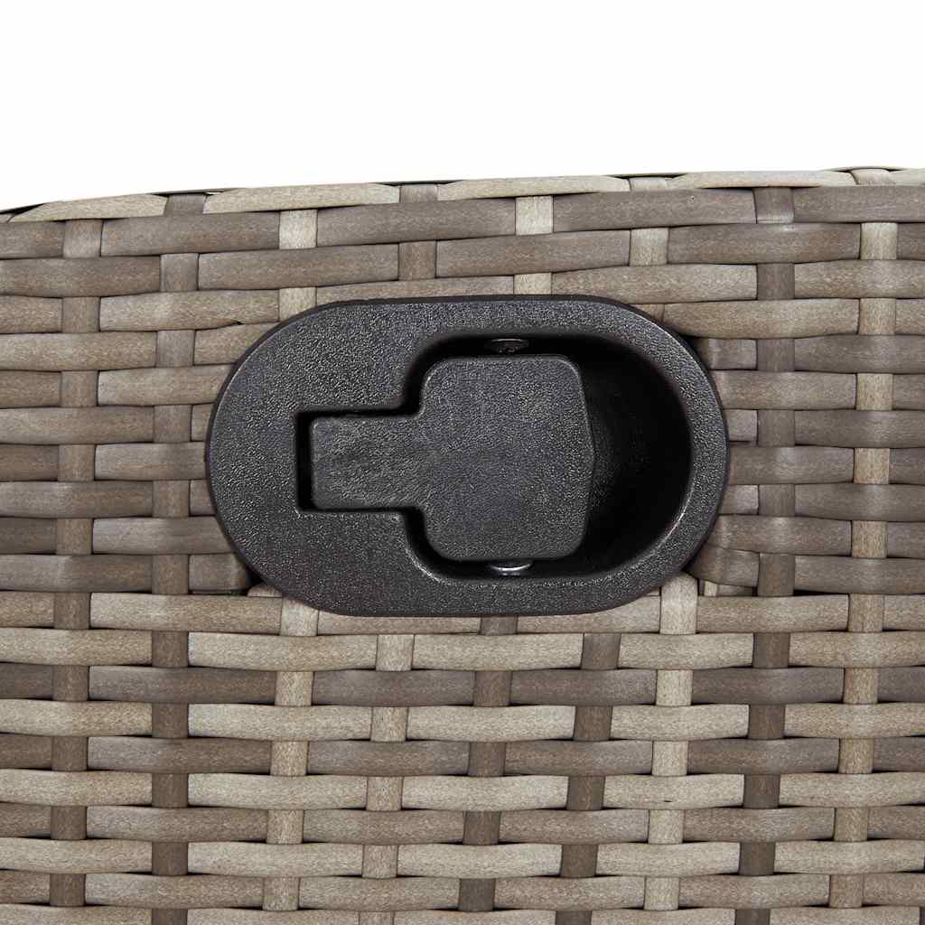 9-tlg. Garten-Essgruppe mit Kissen Grau Poly Rattan