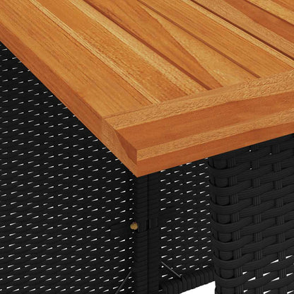 6tlg. Garten-Sofagarnitur mit Kissen L-Form Schwarz Poly Rattan