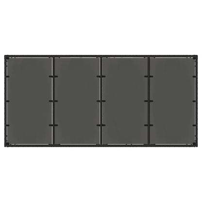 Gartentisch mit Glasplatte Schwarz 190x90x75 cm Poly Rattan