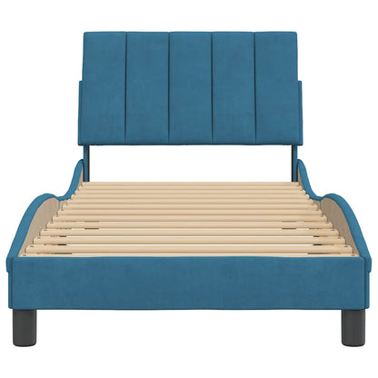 Bettgestell ohne Matratze "Hanko" Blau 80x200 cm Samt