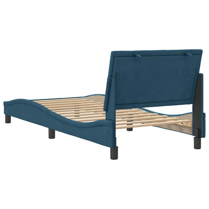 Bettgestell ohne Matratze "Hanko" Blau 90x200 cm Samt