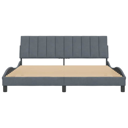 Bettgestell ohne Matratze "Hanko" Dunkelgrau 180x200 cm Samt