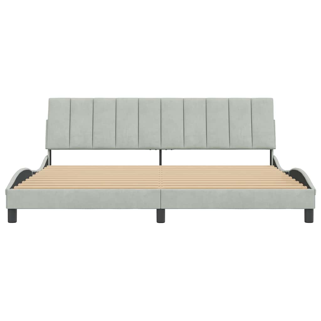 Bettgestell ohne Matratze "Hanko" Hellgrau 200x200 cm Samt