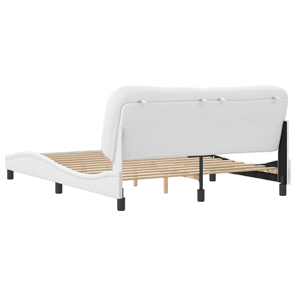 Bettgestell ohne Matratze "Hvar" Weiß 160x200 cm Kunstleder