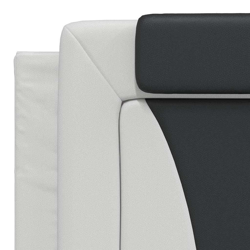 Bettgestell "Viana" ohne Matratze Weiß und Schwarz 180x200 cm Kunstleder