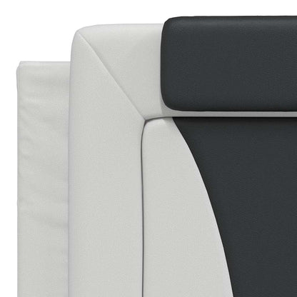 Bettgestell "Viana" ohne Matratze Weiß und Schwarz 180x200 cm Kunstleder