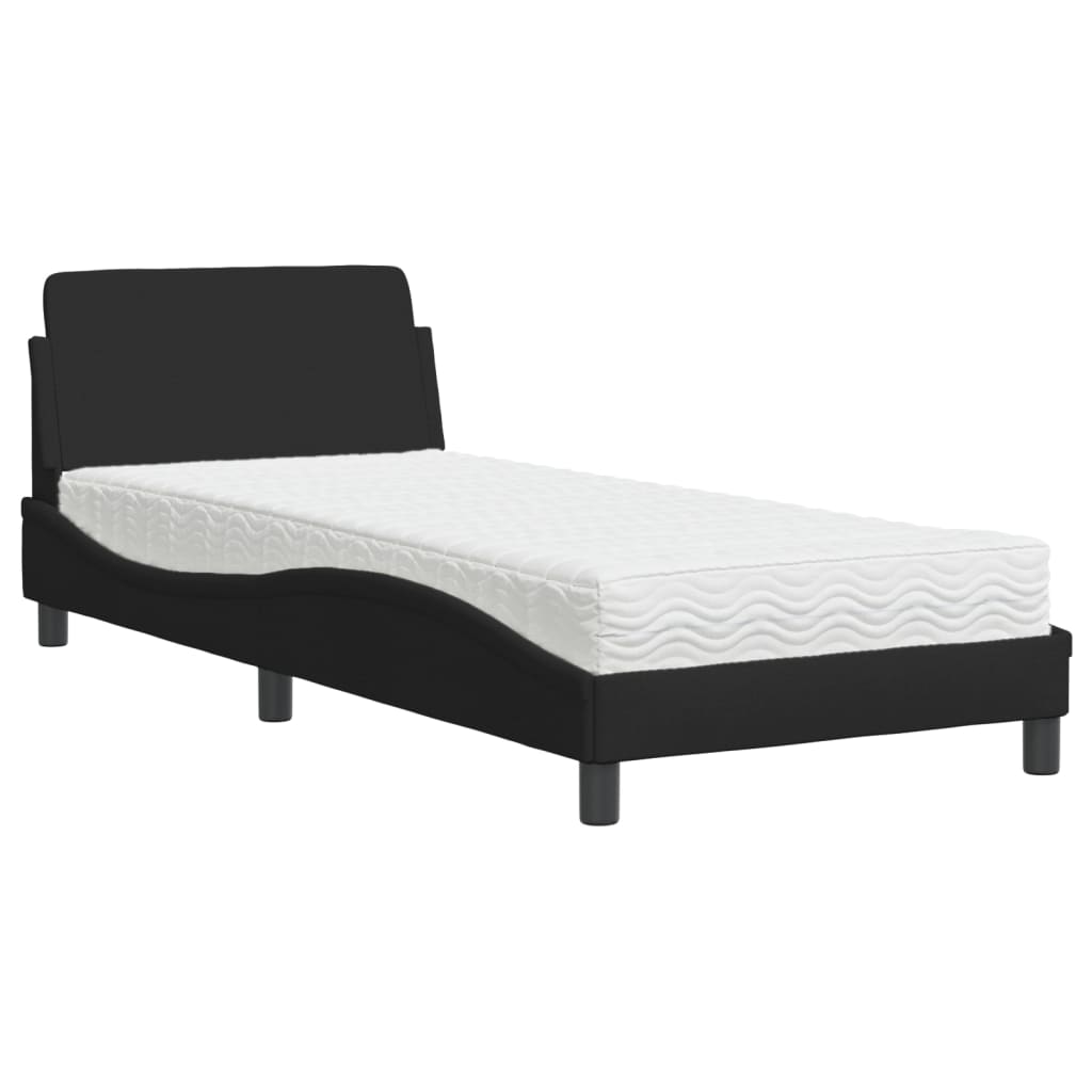 Bett mit Matratze "Dover" Schwarz 90x190 cm Stoff