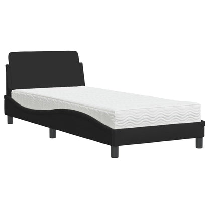 Bett mit Matratze "Dover" Schwarz 90x190 cm Stoff