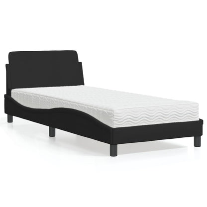 Bett mit Matratze "Dover" Schwarz 90x190 cm Stoff