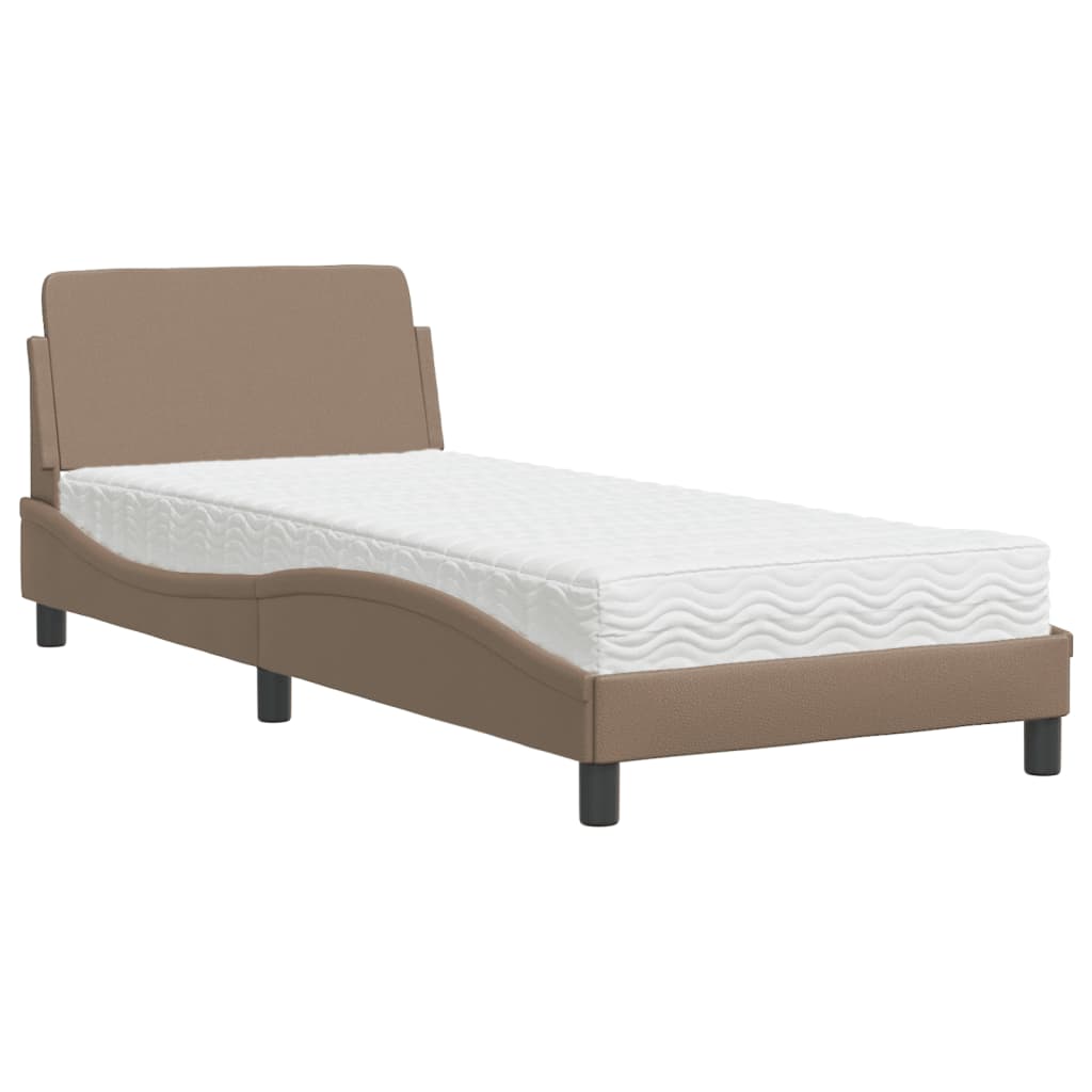 Bett mit Matratze "Dover" Cappuccino-Braun 90x190 cm Kunstleder