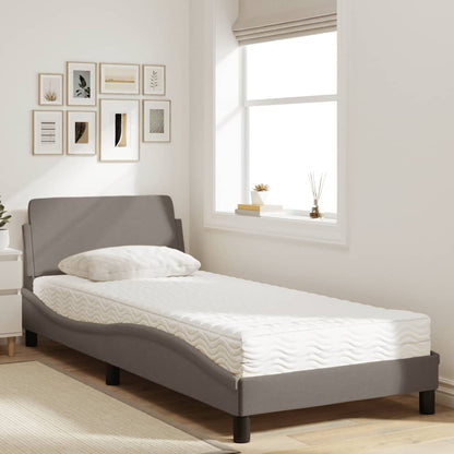 Bett mit Matratze "Dover" Taupe 90x200 cm Stoff