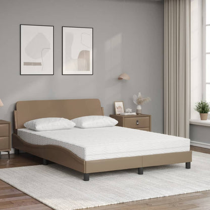 Bett mit Matratze "Dover" Cappuccino-Braun 120x200 cm Kunstleder