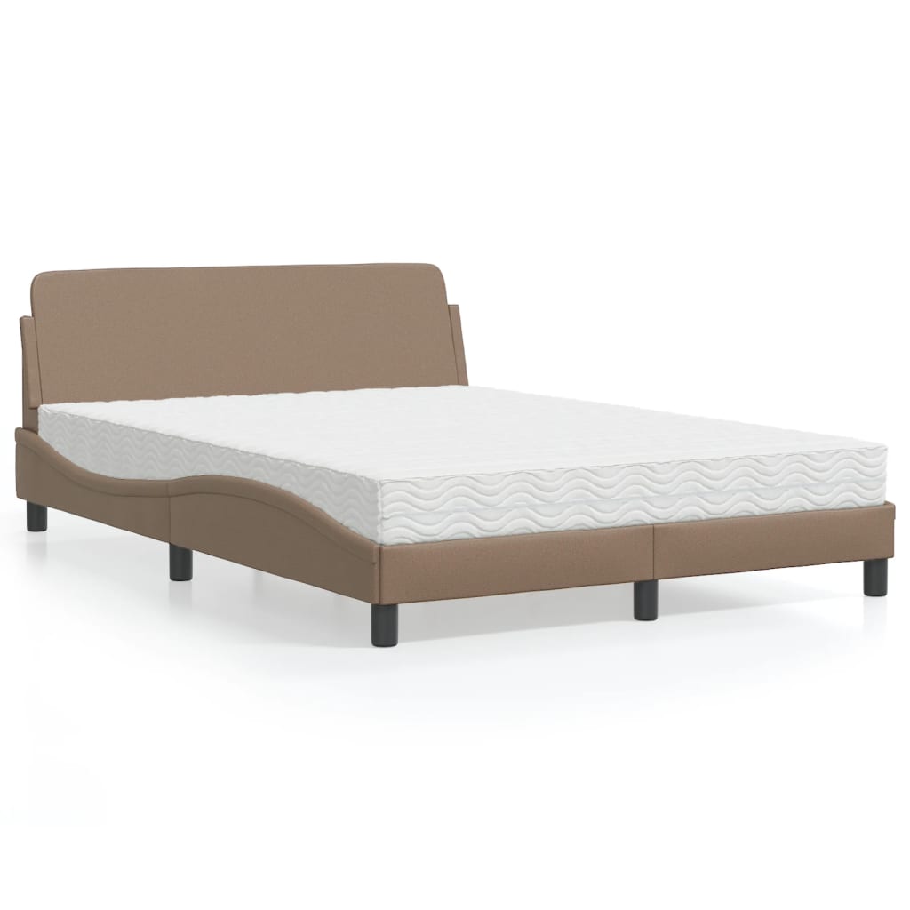 Bett mit Matratze "Dover" Cappuccino-Braun 140x190 cm Kunstleder
