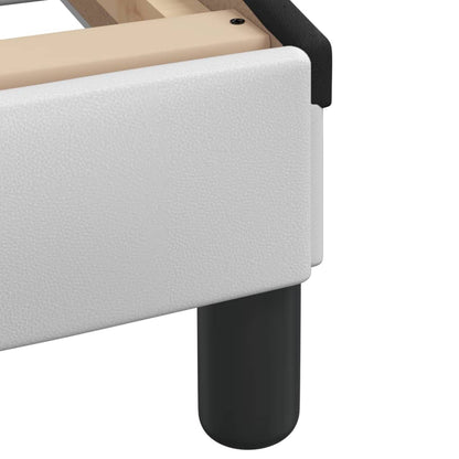 Bett mit Matratze "Dover" Weiß und Schwarz 160x200 cm Kunstleder