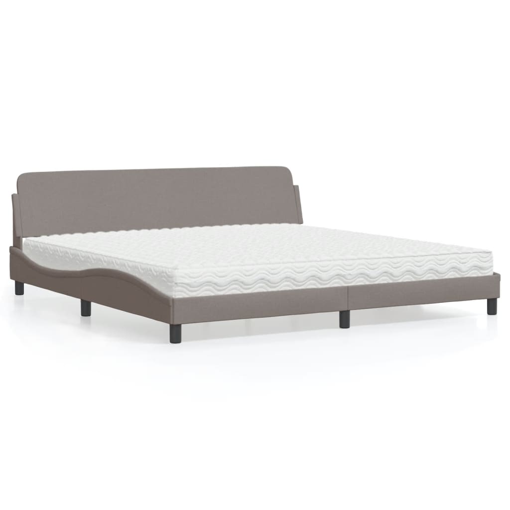 Bett mit Matratze "Dover" Taupe 200x200 cm Stoff