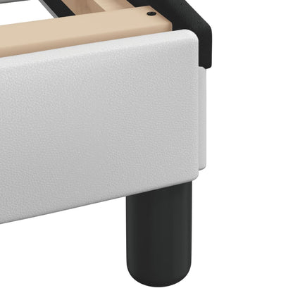 Bett mit Matratze "Dover" Weiß und Schwarz 200x200 cm Kunstleder