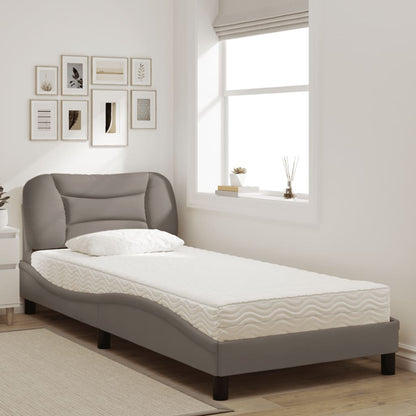 Bett mit Matratze "Hvar" Taupe 90x200 cm Stoff