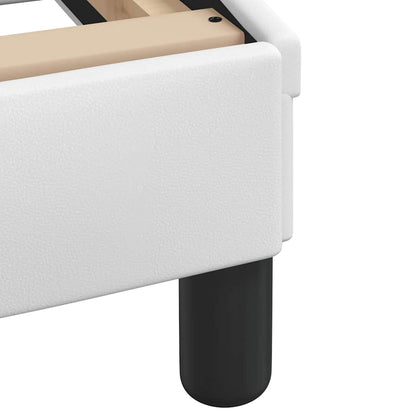 Bett mit Matratze "Hvar" Weiß 140x190 cm Kunstleder