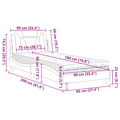Bett "Viana" mit Matratze Schwarz 90x190 cm Kunstleder